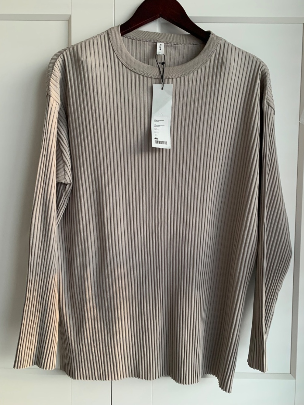 KOTN Blouse Women’s Opal Gary 97% Egyptian Cotton Ribbed long sleeve size L - Picture 4 of 13